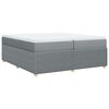 vidaXL Sommier &agrave; lattes de lit avec matelas Gris clair 200x200cm Tissu