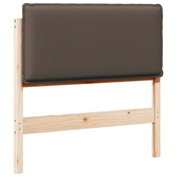vidaXL Tête de lit capitonnée Gris Naturel et Clair 75 cm Pin massif