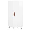 vidaXL Buffet Blanc brillant 34,5x34x90 cm Bois d'ing&eacute;nierie