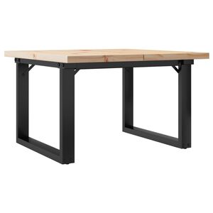 vidaXL Table basse cadre en O 70x70x40,5cm bois de pin massif et acier