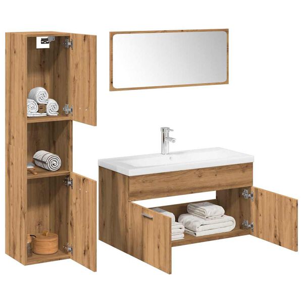 vidaXL Ensemble de meubles salle de bain 5 pcs bois d'ing&eacute;nierie