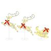 vidaXL Renne de No&euml;l avec tra&icirc;neau 3 pc 72 LED Blanc chaud