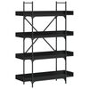 vidaXL Biblioth&egrave;que &agrave; 4 niveaux noir 100x33x145,5 cm bois d'ing&eacute;nierie