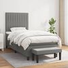 vidaXL Sommier &agrave; lattes de lit avec matelas Gris fonc&eacute; 80x200 cm Tissu
