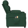 vidaXL Fauteuil &eacute;lectrique de massage Vert fonc&eacute; Tissu
