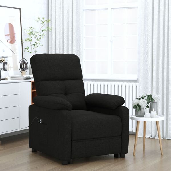 vidaXL Fauteuil Noir Tissu