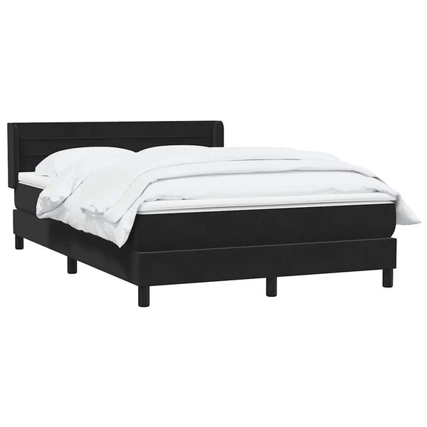 vidaXL Sommier &agrave; lattes de lit avec matelas noir 160x210 cm velours