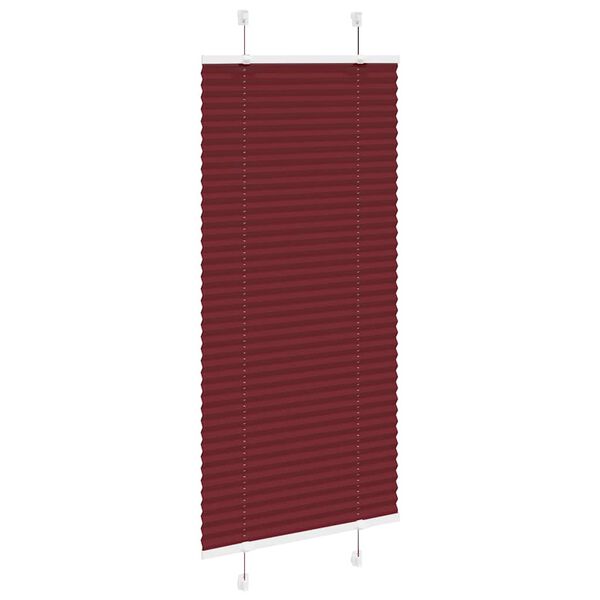 vidaXL Store pliss&eacute; rouge bordeaux 65x100 cm largeur du tissu 64,4 cm