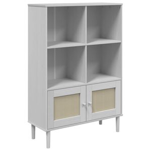 vidaXL Biblioth&egrave;que SENJA aspect de rotin blanc bois massif de pin