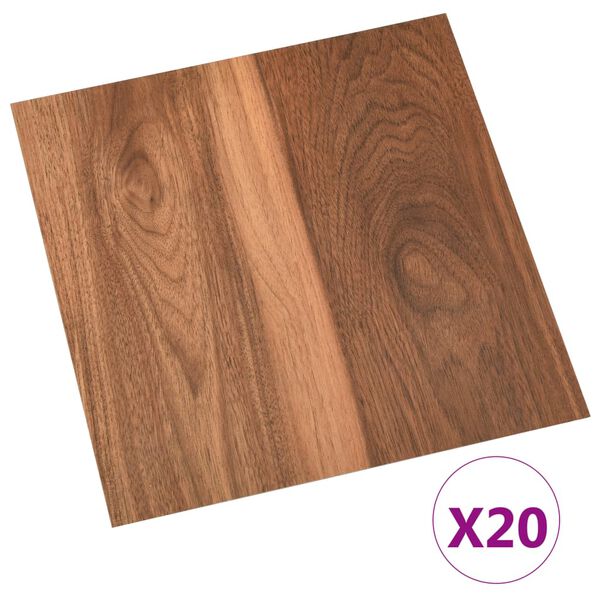 vidaXL Dalles de plancher autoadhésives 20 pcs PVC 1,86 m² marron