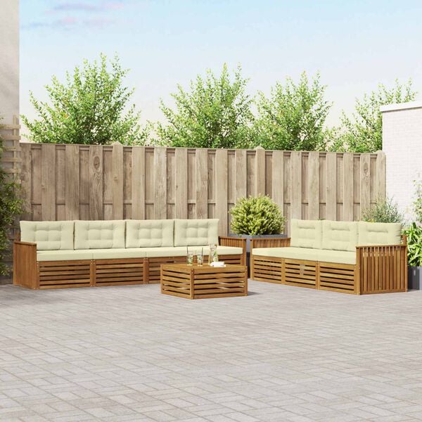 vidaXL Ensemble de canap&eacute;s d'ext&eacute;rieur 8 pcs Naturel et Cr&egrave;me