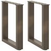 vidaXL Pieds de table basse en U 2 pièces Acier naturel 28 x (42-43) cm Acier