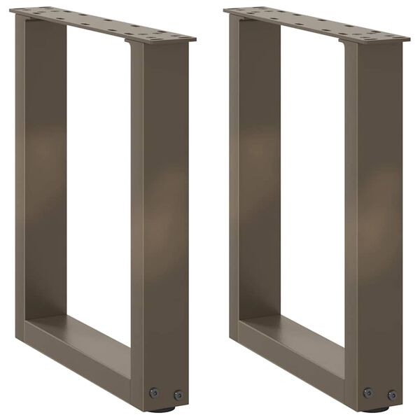 vidaXL Pieds de table basse en U 2 pièces Acier naturel 28 x (42-43) cm Acier