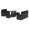 vidaXL Ensemble de canap&eacute; de jardin 8 pc 7-Nombre de places Noir