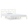 vidaXL Cadre de lit sans matelas blanc bois massif