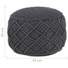 vidaXL Pouf fait &agrave; la main en macram&eacute; Anthracite 45x30 cm Coton