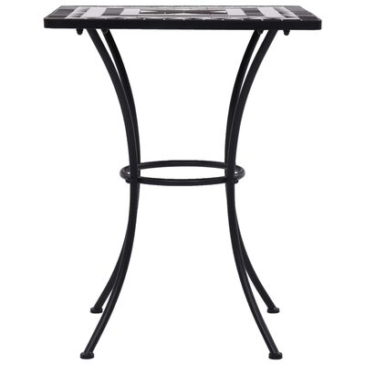 vidaXL Table de bistro mosaïque Noir et blanc 60 cm Céramique