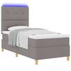 vidaXL Lit &agrave; ressort LED avec matelas Taupe 100 x 200 cm tissu