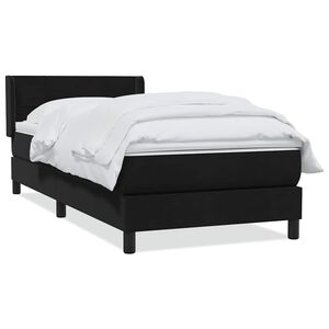 vidaXL Sommier &agrave; lattes de lit avec matelas noir 80x220 cm velours