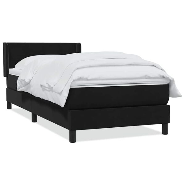 vidaXL Sommier &agrave; lattes de lit avec matelas noir 80x220 cm velours