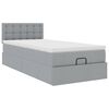 vidaXL Lit ottoman avec matelas gris clair 100x200 cm tissu