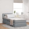 vidaXL Lit avec rangement et LED avec LED Gris clair 90 x 190 cm tissu