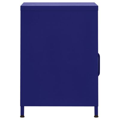 vidaXL Tables de chevet 2 pcs Bleu marine 35x35x51 cm Acier