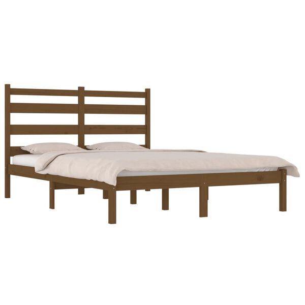 vidaXL Cadre de lit sans matelas marron miel bois massif 200x200 cm