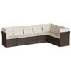 vidaXL Salon de jardin avec coussins 7 pcs marron r&eacute;sine tress&eacute;e