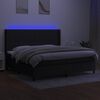 vidaXL Sommier &agrave; lattes de lit matelas et LED Noir 200x200 cm Tissu