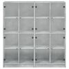 vidaXL Bibliothèque avec portes gris béton 136x37x142 cm
