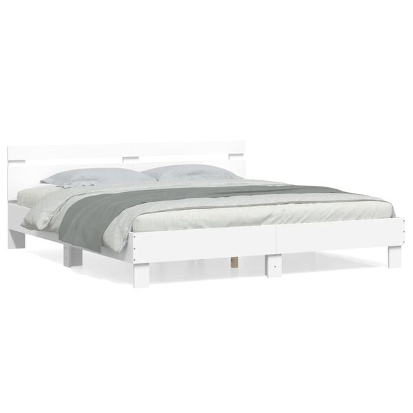 vidaXL Cadre de lit sans matelas blanc 180x200 cm