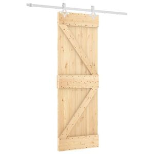 vidaXL Porte coulissante 70 x 210 cm Bois de pin massif (non trait&eacute;)