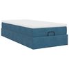vidaXL Cadre de lit ottoman avec matelas bleu fonc&eacute; 90x200 cm velours
