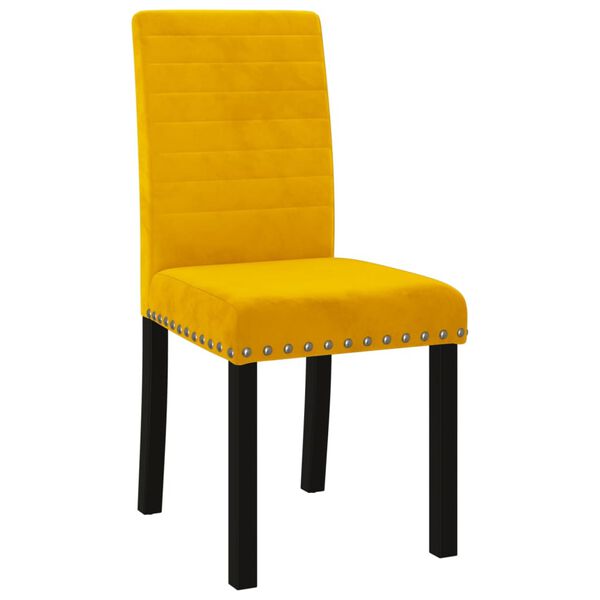 vidaXL Chaises &agrave; manger lot de 4 jaune velours