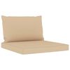 vidaXL Salon de jardin 6 pcs avec coussins beige