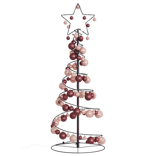 vidaXL Sapin de No&euml;l &agrave; LED avec boules 80 LED blanc chaud 120 cm