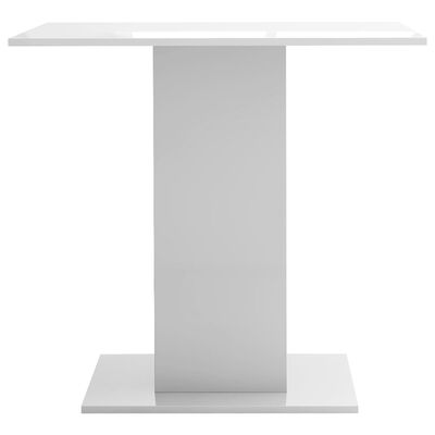 vidaXL Table à manger blanc brillant 80x80x75 cm bois d'ingénierie