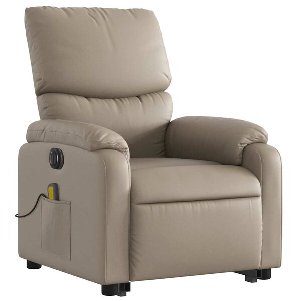vidaXL Fauteuil inclinable de massage &eacute;lectrique cappuccino similicuir