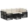vidaXL Ensemble de canap&eacute; de jardin 7 pc Noir 55 x 55 x 37 cm