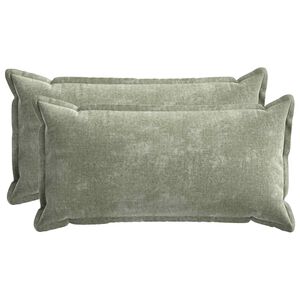 vidaXL Housse de coussin 2 pcs HOUTEN Vert 40 x 80 cm Tissu Chenille