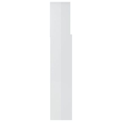 vidaXL Armoire de tête de lit Blanc brillant 180x19x103,5 cm