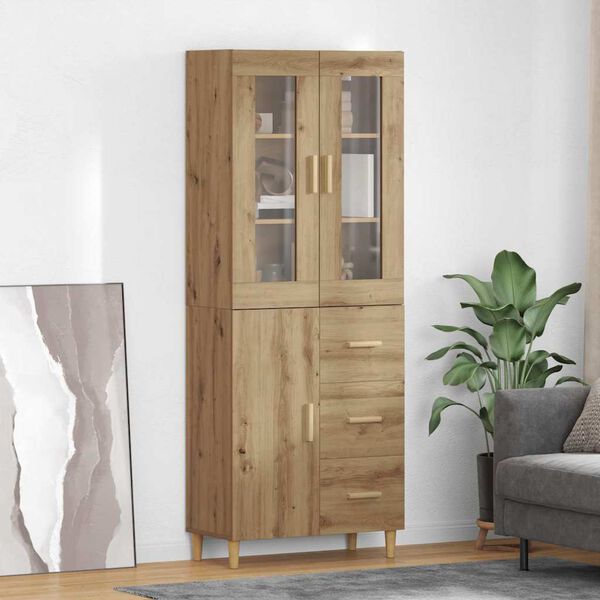 vidaXL Haut Armoire avec tiroir Ch&ecirc;ne artisanal 69,5 x 34 x 180 cm