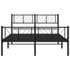 vidaXL Cadre de lit métal sans matelas avec pied de lit noir 150x200cm