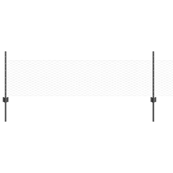 vidaXL Cl&ocirc;ture avec poteau Gris 0,5 x 50 m Acier et PVC