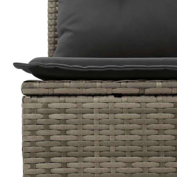 vidaXL Salon de jardin avec coussins 7 pcs gris r&eacute;sine tress&eacute;e