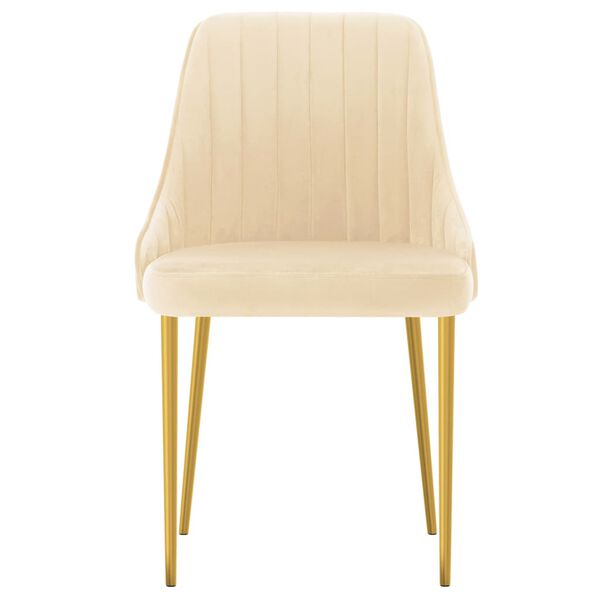 vidaXL Chaises &agrave; manger lot de 4 cr&egrave;me velours