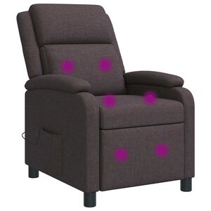 vidaXL Fauteuil de massage inclinable Marron fonc&eacute; Tissu