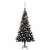 vidaXL Arbre de No&euml;l artificiel pr&eacute;-&eacute;clair&eacute; et boules noir 120 cm PVC