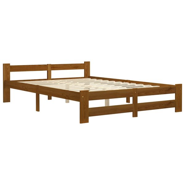 vidaXL Cadre de lit sans matelas marron miel pin massif 120x200 cm